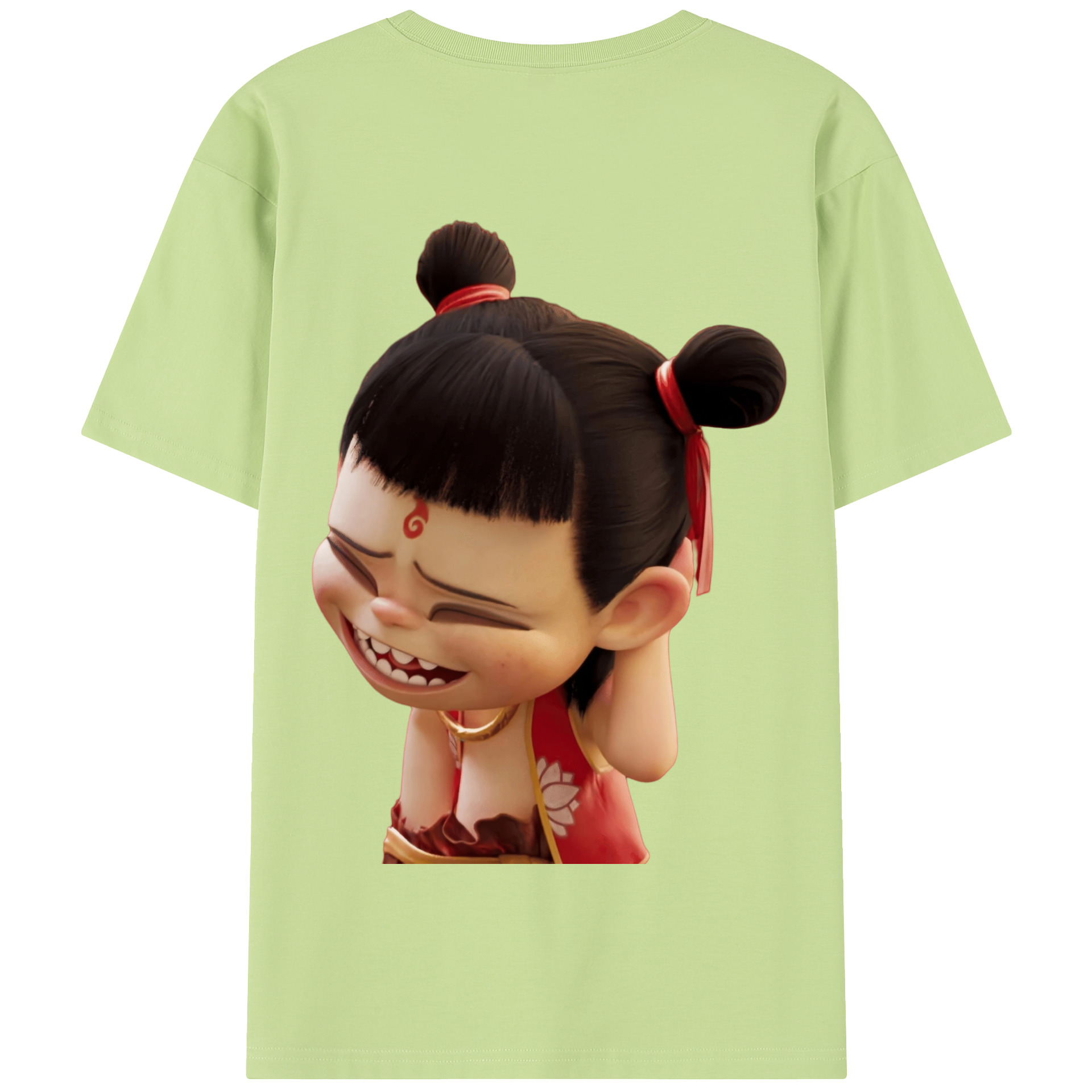 （画像用） Ne Zha 2 ナタ 魔童の大暴れ 綿100％半袖Tシャツ（背面プリント）